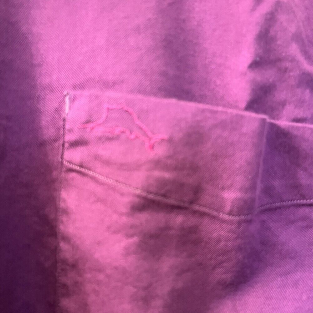 Tommy Bahama Men's XL Shirt Oasis Twill Solid Thistle Purple Silk Blend - Picture 4 of 14